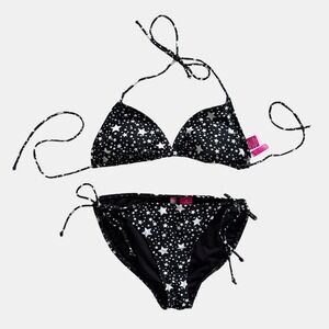 Deb Vintage Y2K Triangle Bikini Set Halter Tie Small Med Star celestial coquette